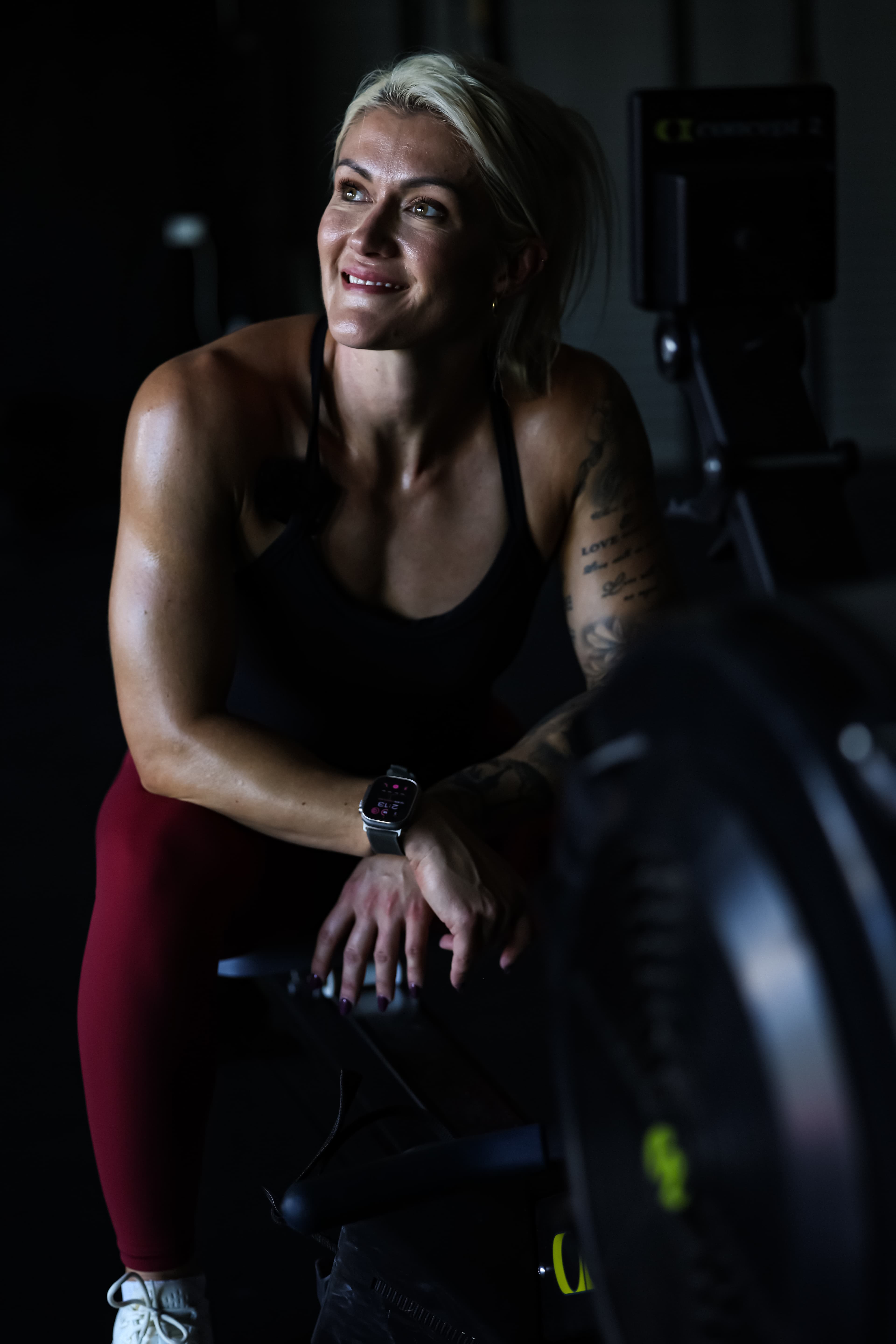 Katelin on the rower at KVZ
