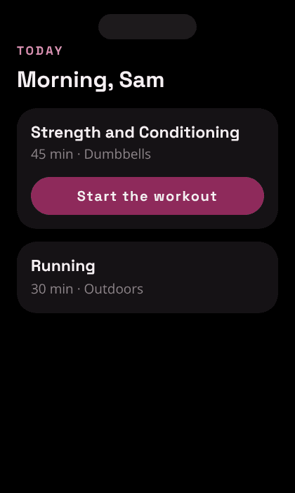 Your daily workout in the KVZ Online app
