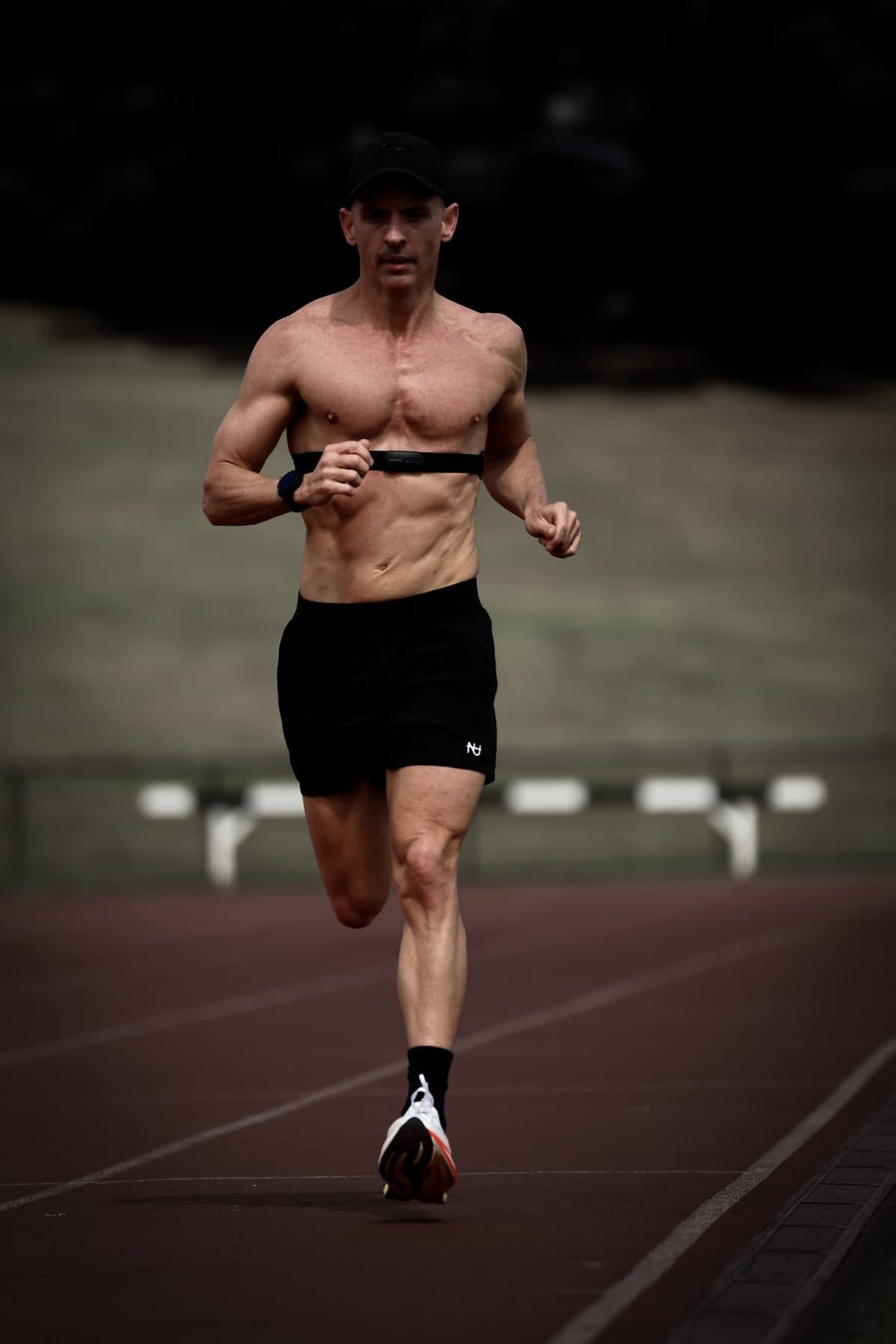 A KVZ athlete running alone on the track